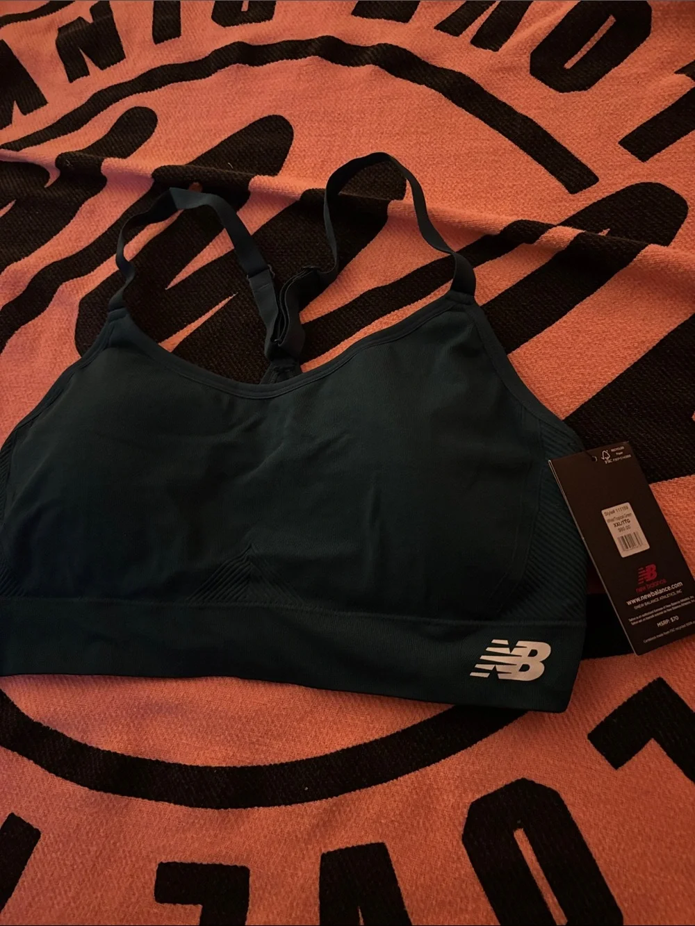 New Balance Dark Green Seamless Performance Sports Bra